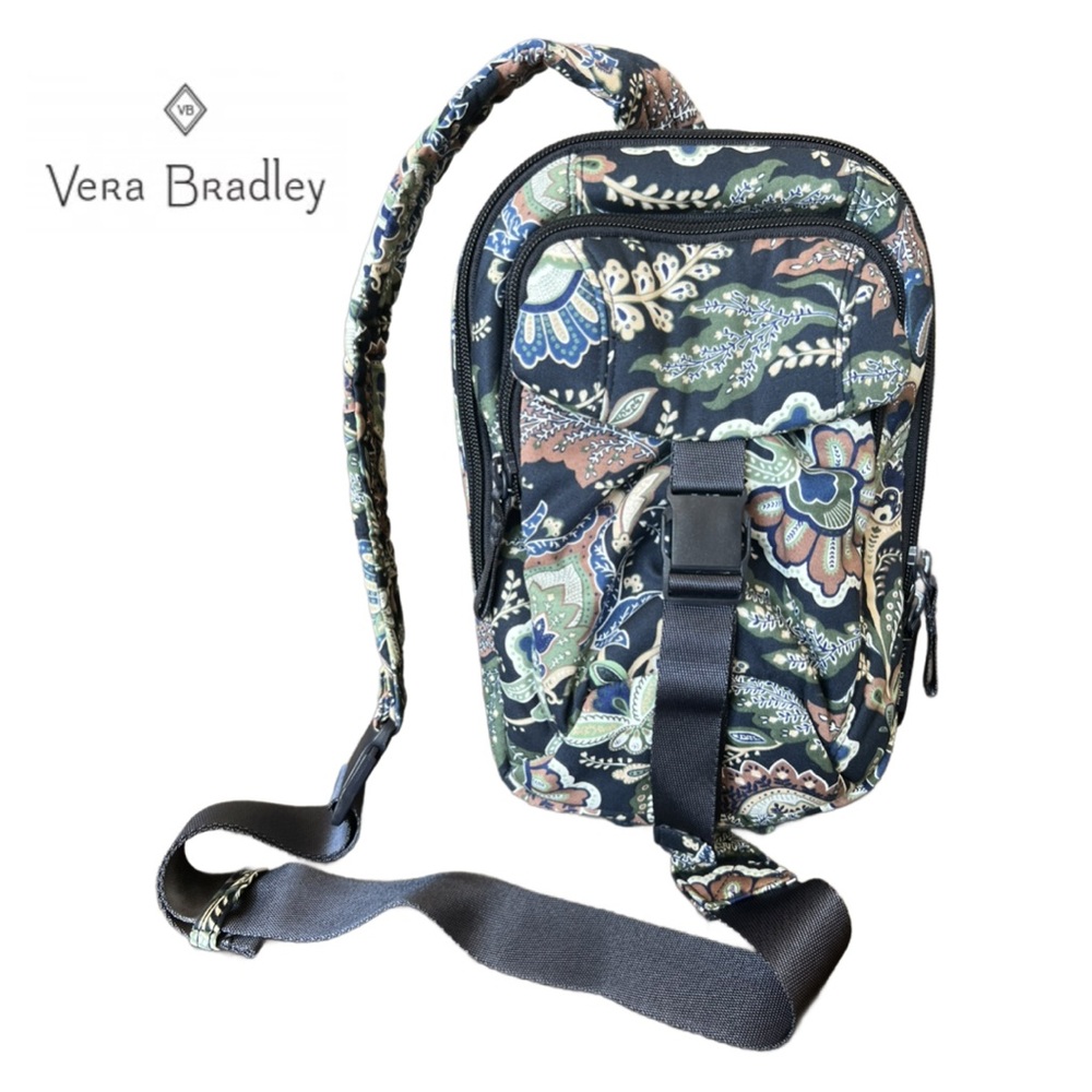 Vera Bradley Utility Sling Backpack Seawater Blooms